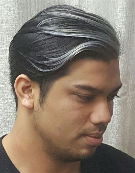 silver hair highlights|silver hair highlights men.